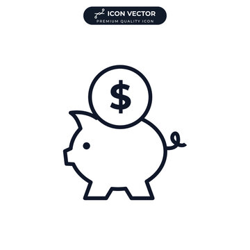Piggy bank icon symbol template for graphic and web design collection logo vector illustration