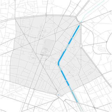 10th Arrondissement, Paris, FRANCE high detail vector map