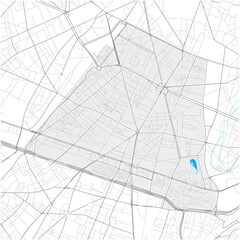 14th Arrondissement, Paris, FRANCE high detail vector map