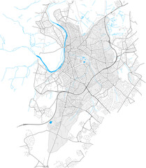 Kingston upon Thames, Greater London, United Kingdom high detail vector map