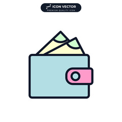 wallet icon symbol template for graphic and web design collection logo vector illustration