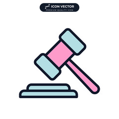Judge gavel icon symbol template for graphic and web design collection logo vector illustration