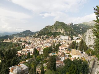 Fototapeta na wymiar the fabulous town of Taormina located on the east coast of the island of Sicily