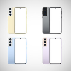 Realistic smartphone with back illustration. vector.