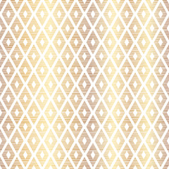 Elegant Gold Rhombus Seamless Pattern Design on White Background