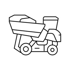 harvester tractor for olives line icon vector illustration