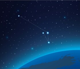 Obraz na płótnie Canvas Constellation Apus with planet in deep space