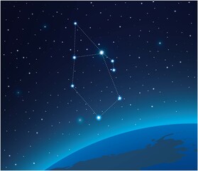Obraz na płótnie Canvas Constellation Auriga with planet in deep space 