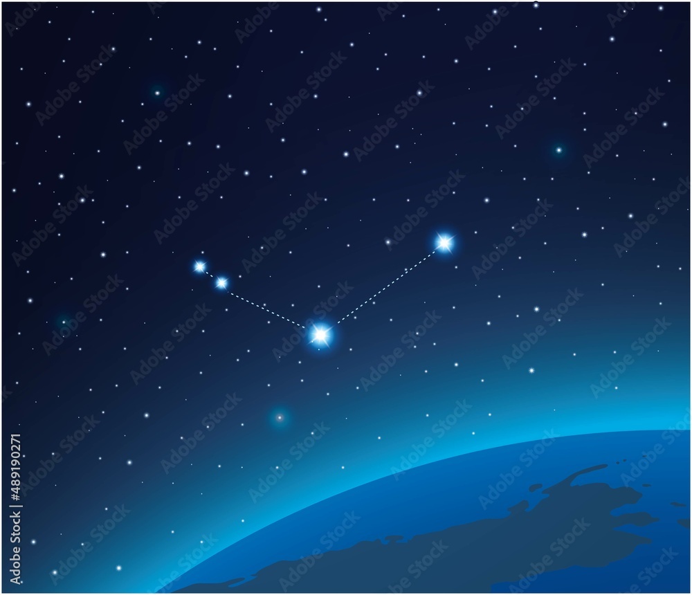Canvas Prints constellation canes venatici with planet in deep space