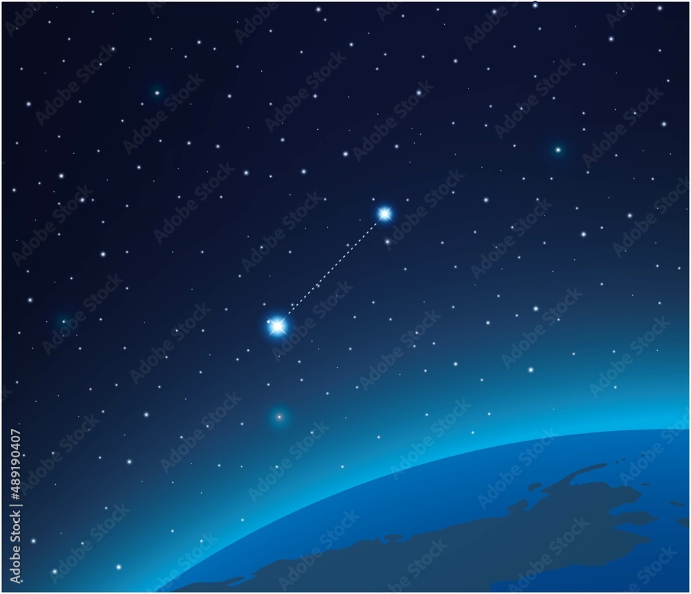 Wall mural constellation canis minor with planet in deep space