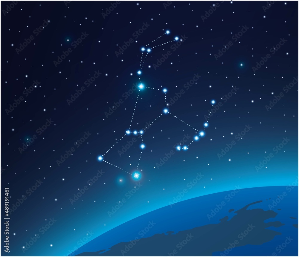 Canvas Prints constellation orion with planet in deep space