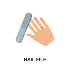 Nail File flat icon. Colored element sign from cosmetics collection. Flat Nail File icon sign for web design, infographics and more.
