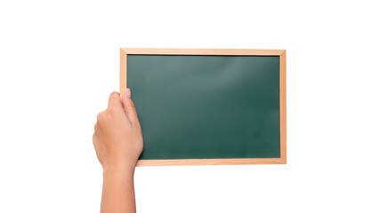 hand holding chalkboard