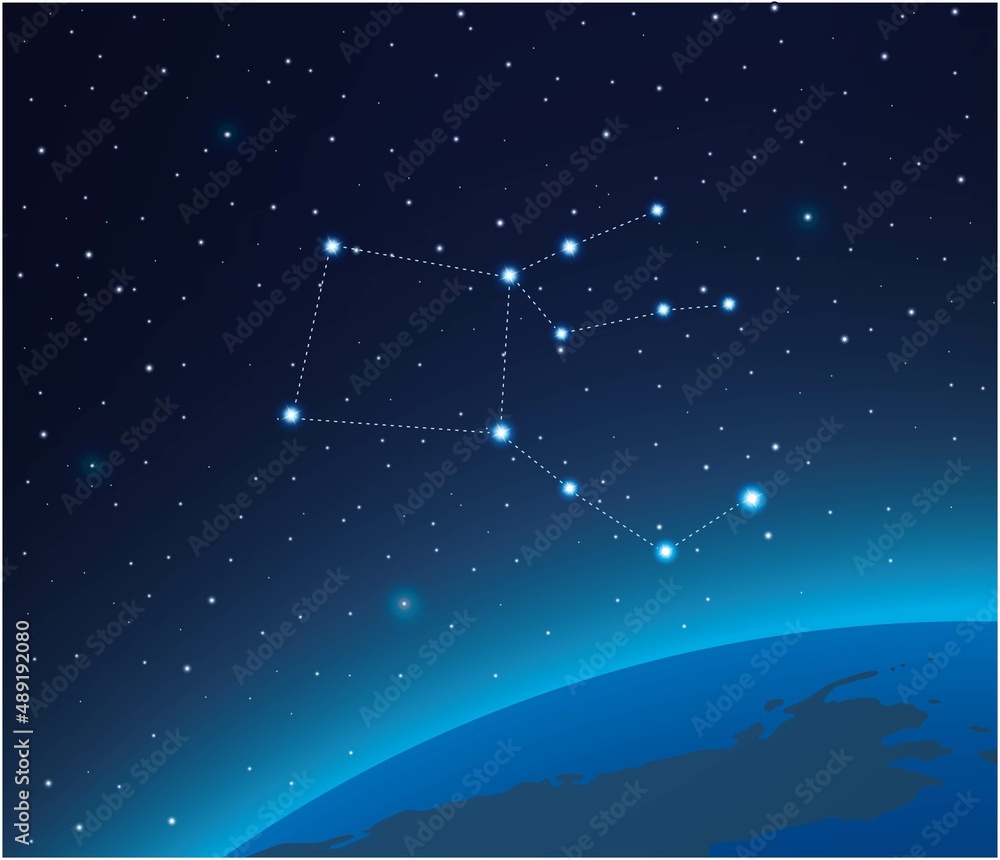 Canvas Prints constellation pegasus with planet in deep space