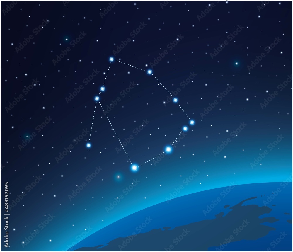 Canvas Prints constellation ophiuchus with planet in deep space