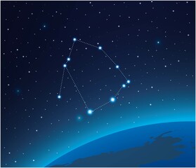 Naklejka premium Constellation Ophiuchus with planet in deep space 
