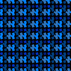 Fototapeta premium Monochromatic puzzle pattern with abstract blue square and rhombic shapes blocks Game, Jigsaw, Puzzle, mosaic, parquet