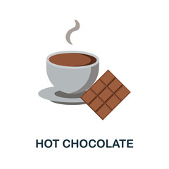 Hot Chocolate flat icon. Colored element sign from drinks collection. Flat Hot Chocolate icon sign for web design, infographics and more.