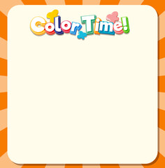 Cute blank orange color border for worksheet