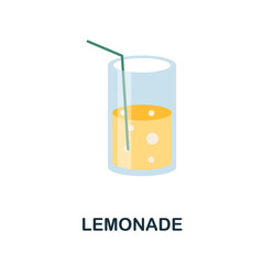 Lemonade flat icon. Colored element sign from drinks collection. Flat Lemonade icon sign for web design, infographics and more.