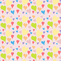 Fototapeta na wymiar Colourful heart seamless pattern