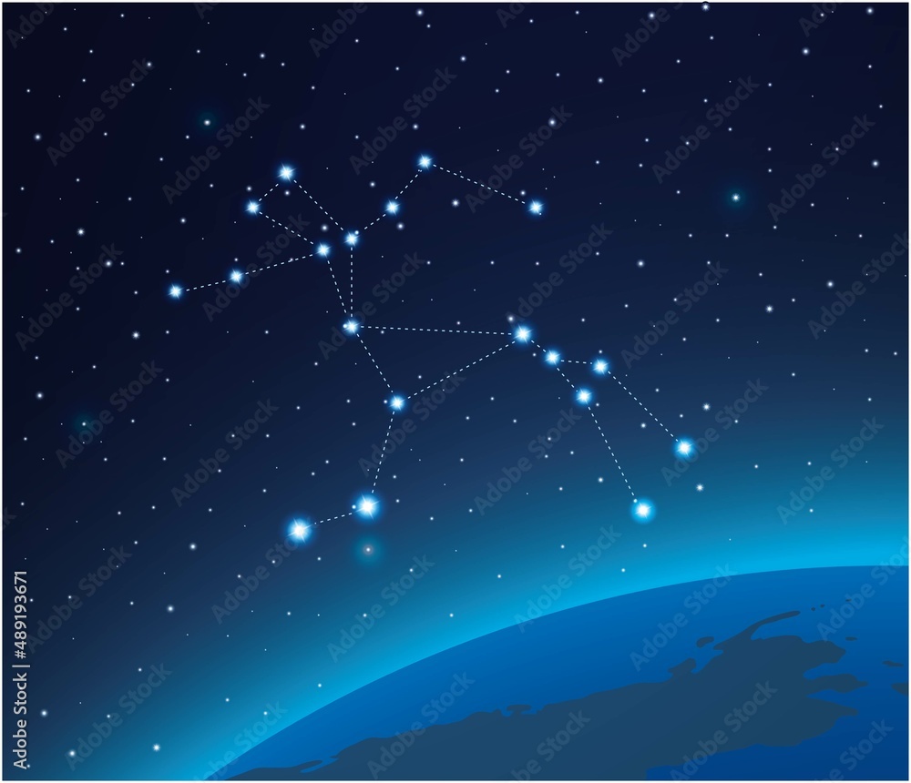 Wall mural constellation centarus with planet in deep space