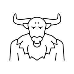 minotaur ancient greece line icon vector illustration