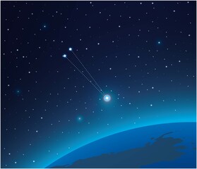 Obraz na płótnie Canvas Constellation Circinus with planet in deep space 