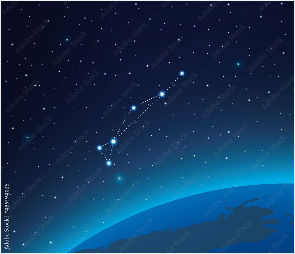 Canvas Prints constellation dorado with planet in deep space