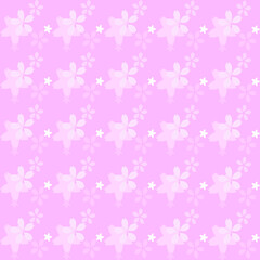 パステルカラーのピンク地にピンクの桜のシルエットのパターン