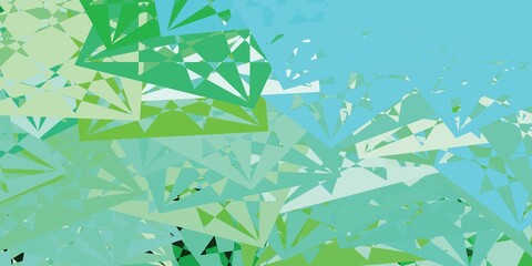 Light Blue, Green vector backdrop with triangles, lines.