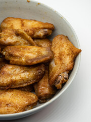 Dinner, a plate of roast chicken wings