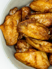 Dinner, a plate of roast chicken wings