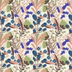Simple floral seamless pattern with flowers for fabrics and cards and linens and kids and wrapping paper