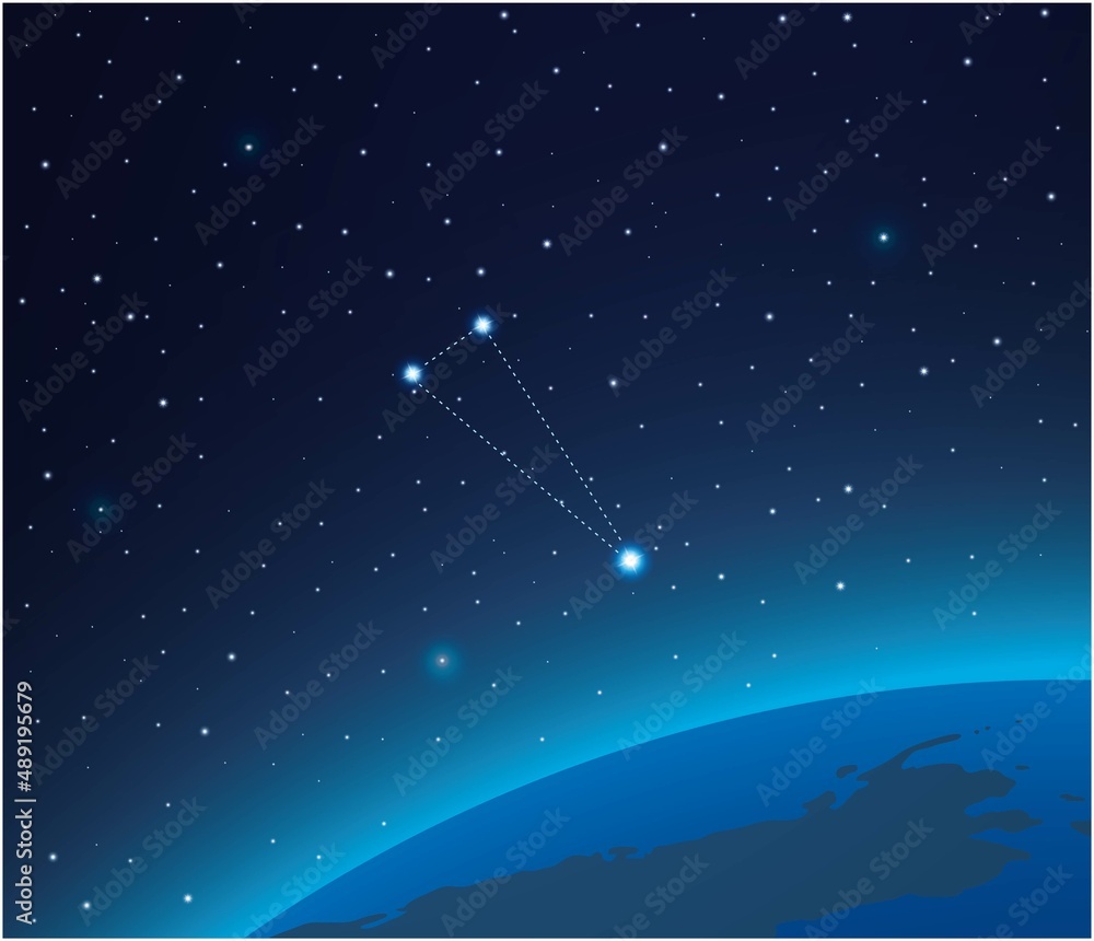 Wall mural constellation triangulum with planet in deep space