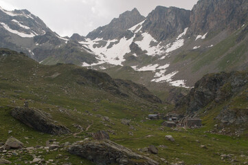 Fototapeta na wymiar High Mountain Landscape. Italian Alps
