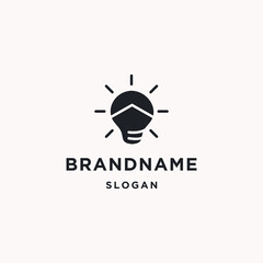 Lamp logo icon flat design template 