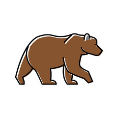 Obraz na płótnie Canvas bear animal in zoo color icon vector illustration
