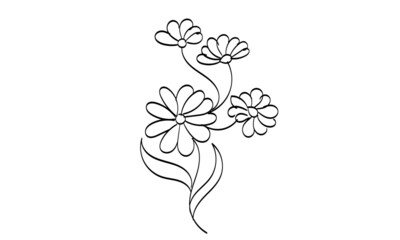 Borders flower. Embroidery pattern design for print or use as different line stitches.