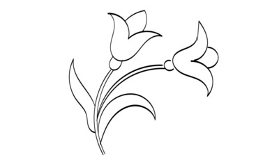 Borders flower. Embroidery pattern design for print or use as different line stitches.