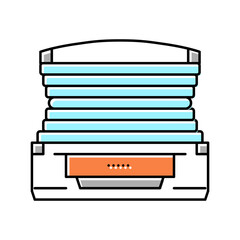 horizontal cabin open solarium electronic equipment color icon vector illustration