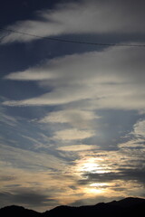 愛媛県西予市　夕焼けの空模様