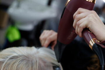 Working in a hair salon