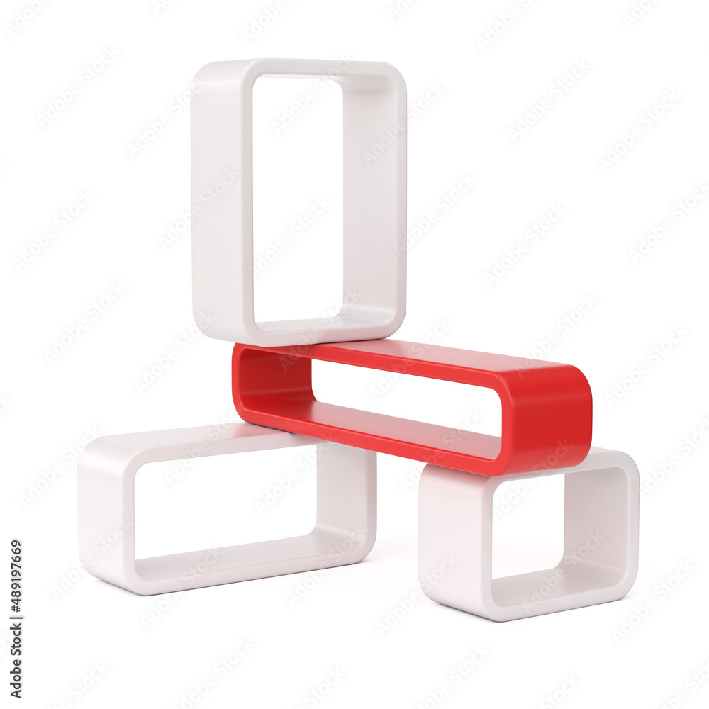 Poster abstract 3d frames or shelves 3d rendering