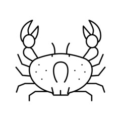 crab ocean line icon vector illustration