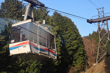 京都・比叡山のロープウェイ