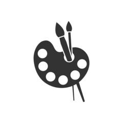 Artist's palette in flat style. Painter's tools vector illustration on isolated background. Drawing equipment sign business concept.