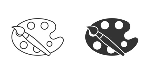 Artist's palette in flat style. Painter's tools vector illustration on isolated background. Drawing equipment sign business concept.