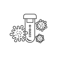 Coronavirus test icon in flat style. covid-19 vector illustration on isolated background. Medical diagnostic sign business concept.