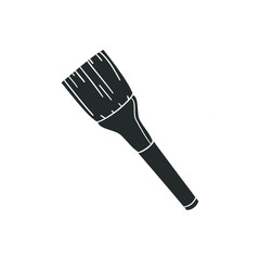 Brush Icon Silhouette Illustration. Artistic Painter Draw Vector Graphic Pictogram Symbol Clip Art. Doodle Sketch Black Sign.